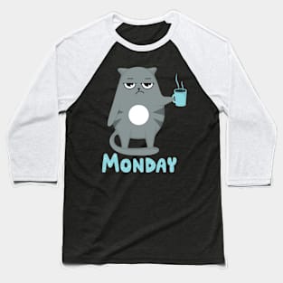 Monday Mood Cat Baseball T-Shirt